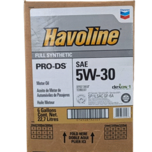 chevron havoline pro ds full synthetic motor oil – sae 5w 30 (6 gallons / 22.7l)